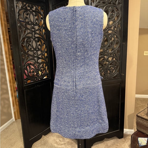 Elegant Blue Tweed Dress - Picture 4 of 6